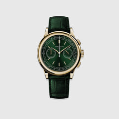 CORNICHE Chronograph Yellow Gold Green Dial