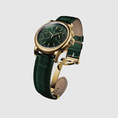 CORNICHE Chronograph Yellow Gold with Green dial