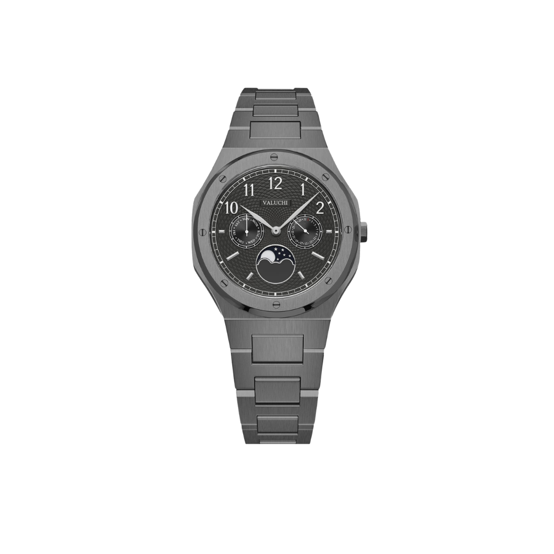 Dual Calendar Gunmetal Black - 40mm