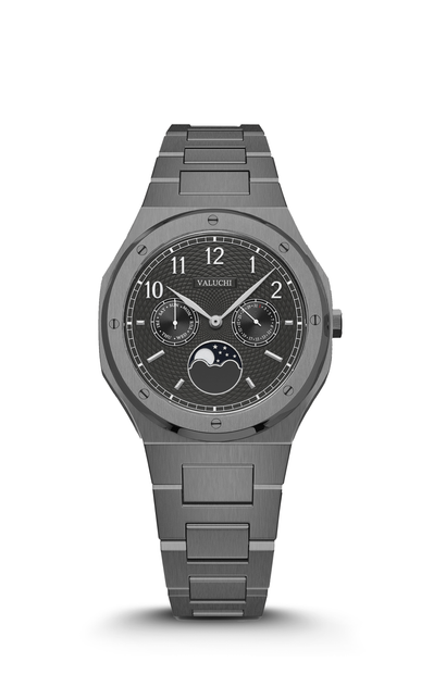 Dual Calendar Gunmetal Black - 40mm