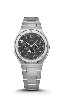 Dual Calendar Silver Black - 40mm