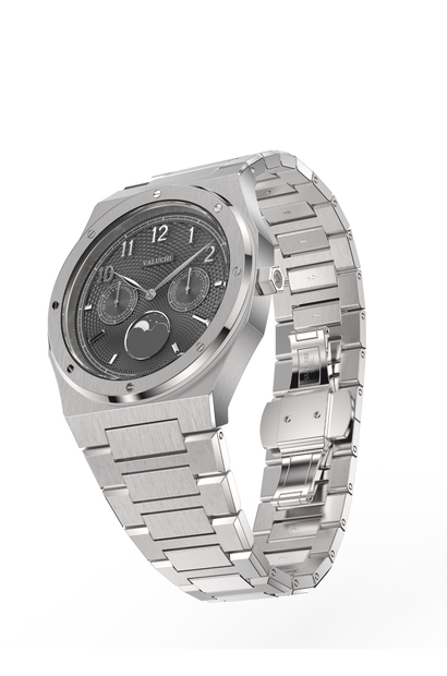 Dual Calendar Silver Black - 40mm