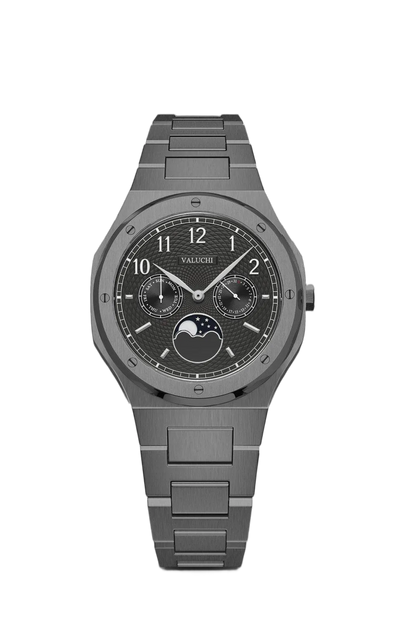 Dual Calendar Gunmetal Black - 40mm