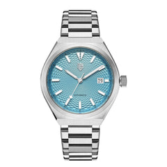 Successor 2- Stainless Steel/Ice Blue Dial (Date) - Nine Four Watches