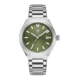 Successor 2- Stainless Steel/Olive Green Dial (Date) - Nine Four Watches
